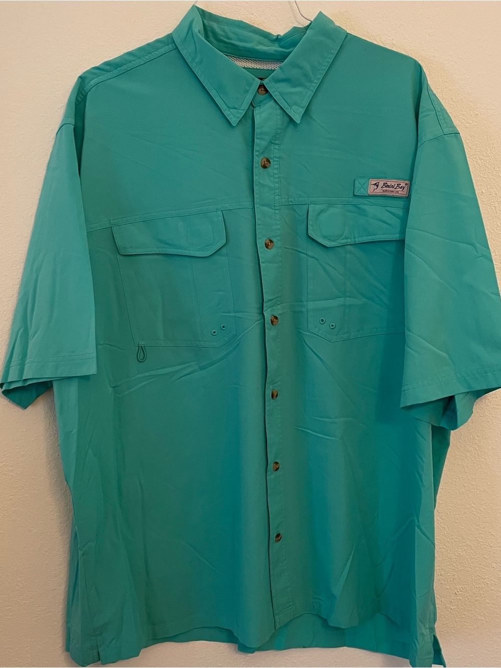 Bimini‎ Bay Shirt Mens Size 2XL Green   Breathable Fishing *Read Description*